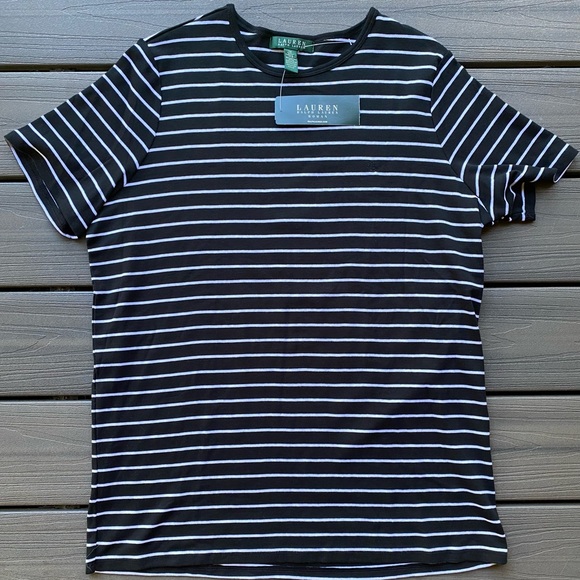 Ralph Lauren Tops - Ralph Lauren Women’s Black and White Striped Shirt